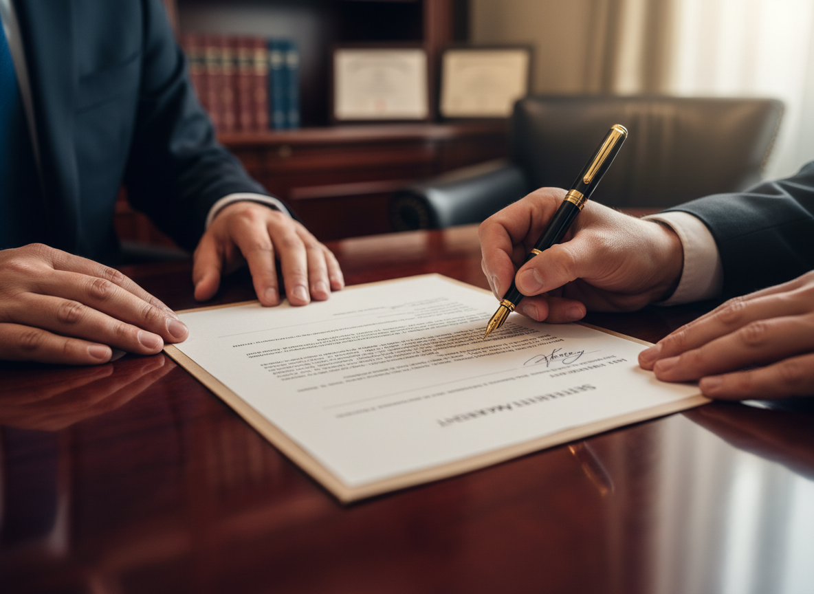 Attorneys reviewing legal documents