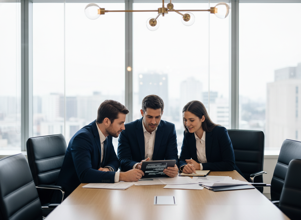 Modern attorneys collaborating